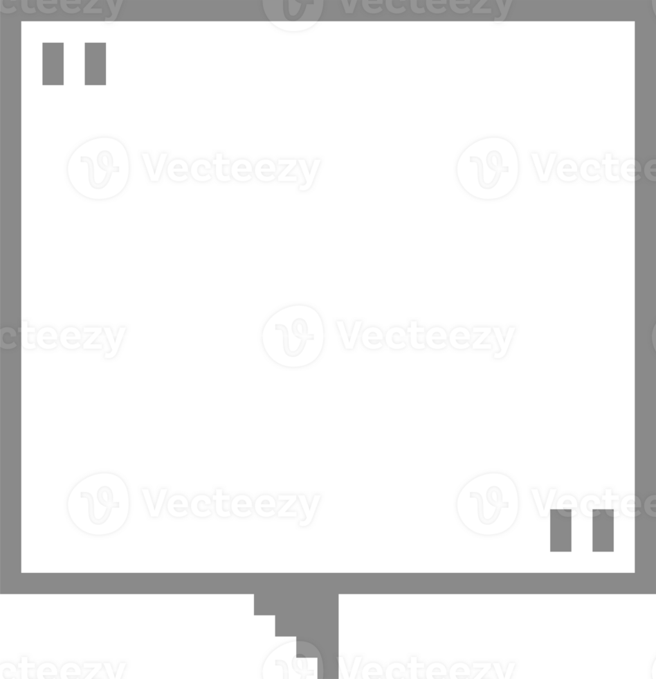 8bit retro game pixel speech bubble balloon with quotation marks, icon sticker memo keyword planner text box banner png