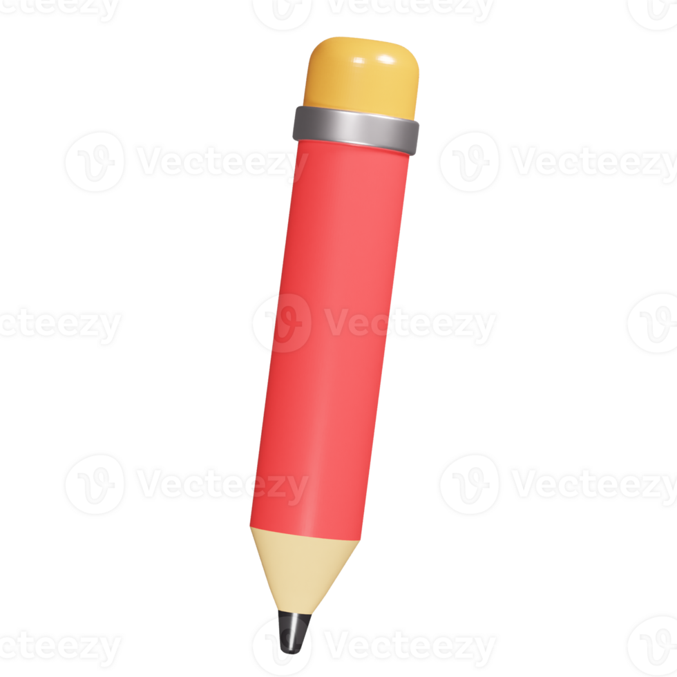 Pencil icon 3d render illustration png