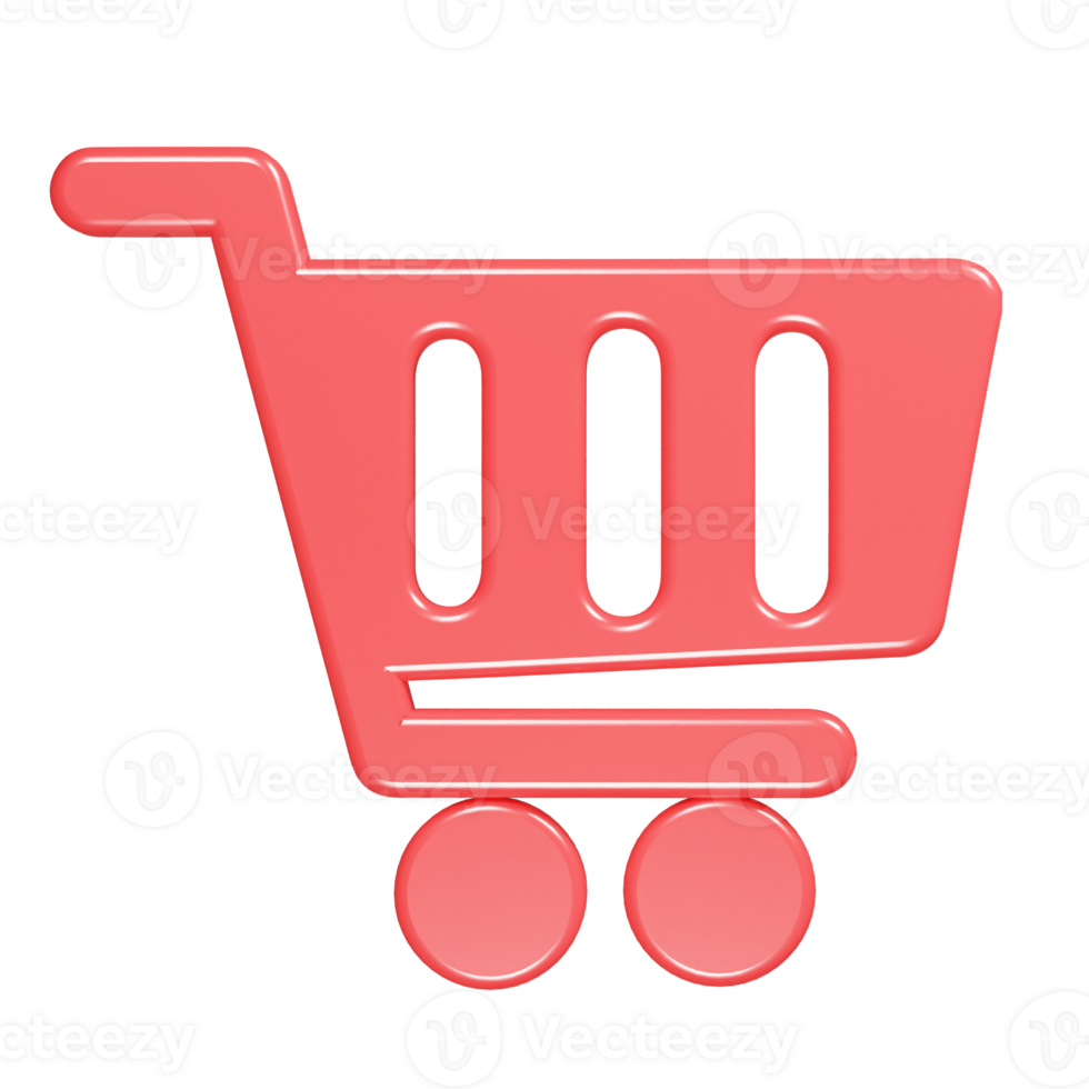 Shoping cart icon 3d render illustration png
