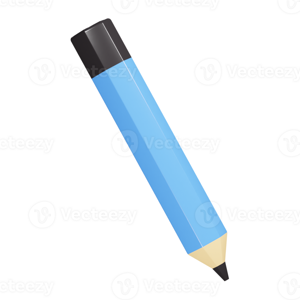 Pencil icon 3d render illustration png