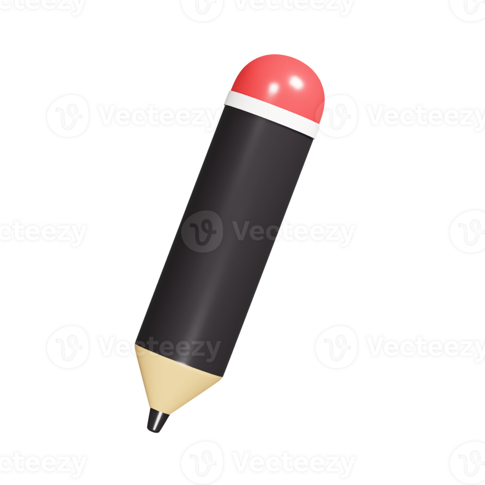 Pencil icon 3d render illustration png