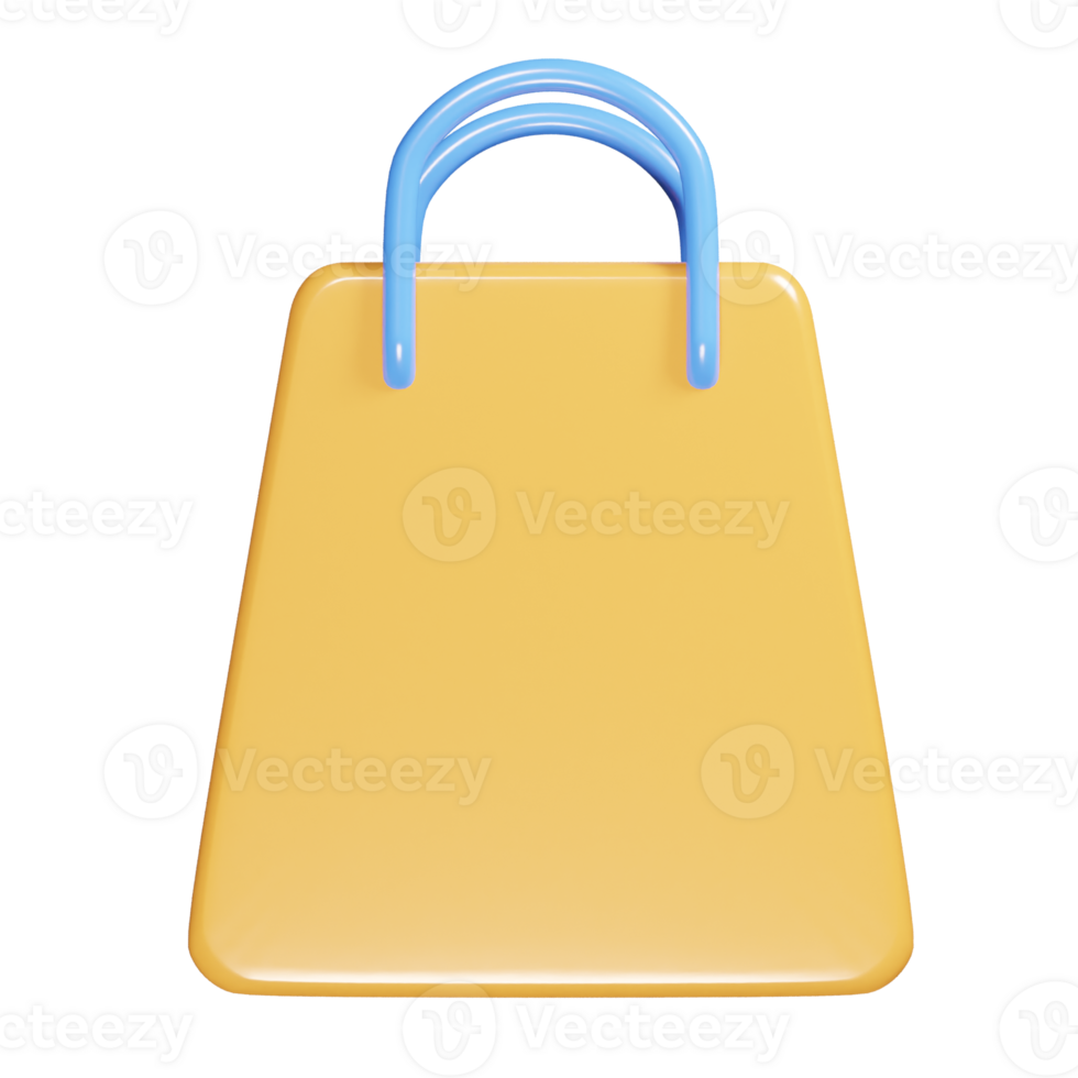 Shoping bag icon 3d render illustration png