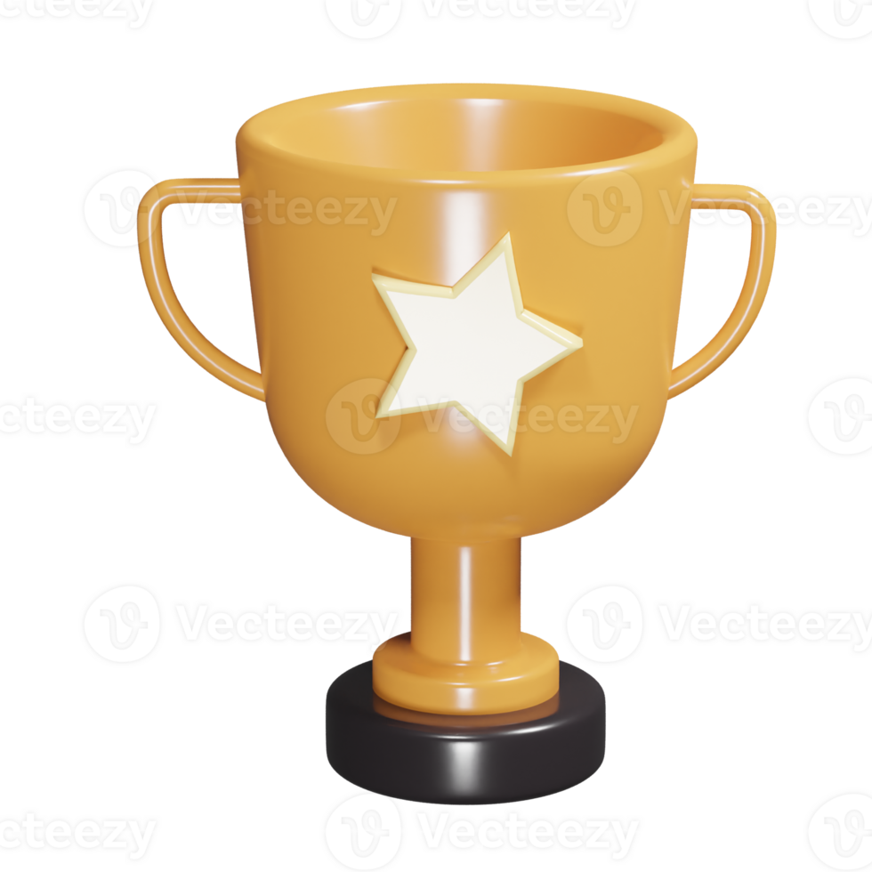 Trophy icon 3d render illustration png