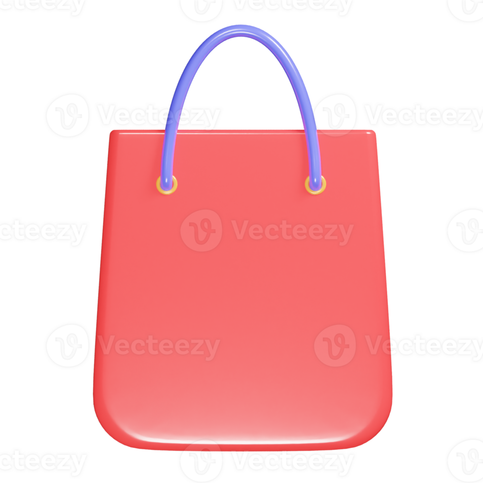 Shoping bag icon 3d render illustration png