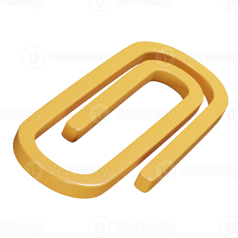 Paper clip icon 3d render illustration png