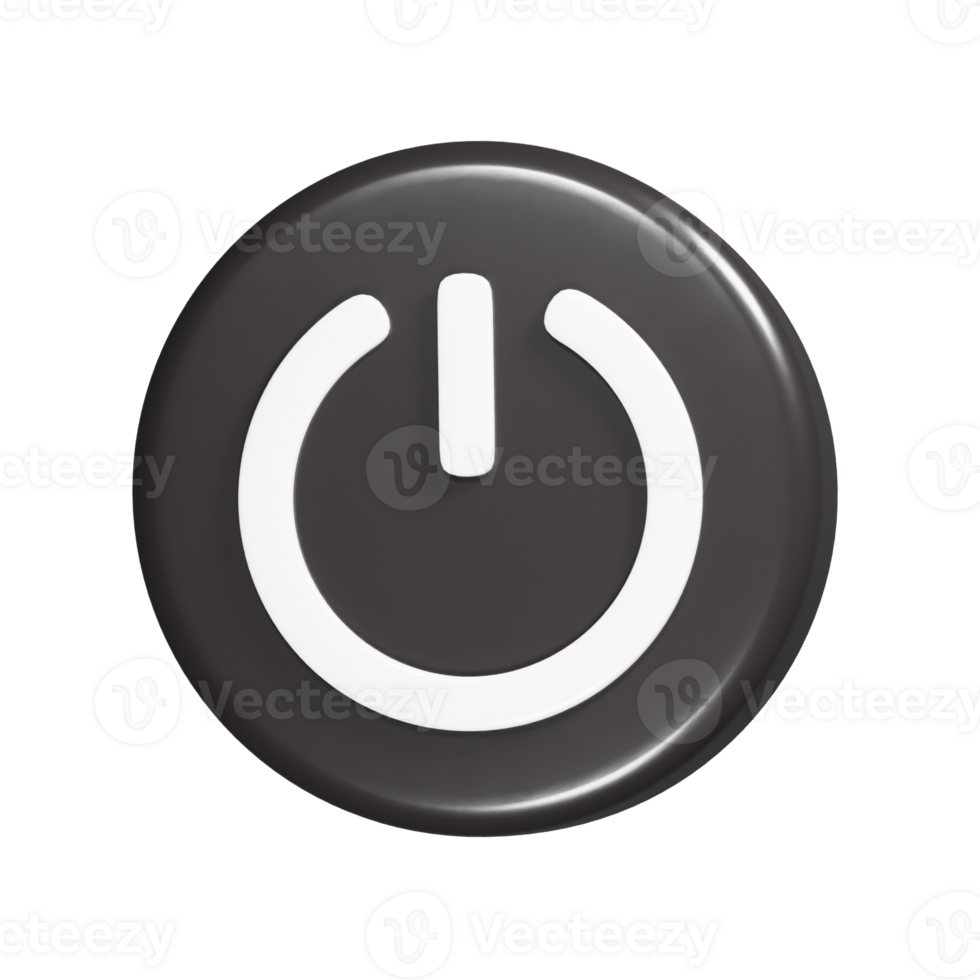 Button icon 3d render illustration png