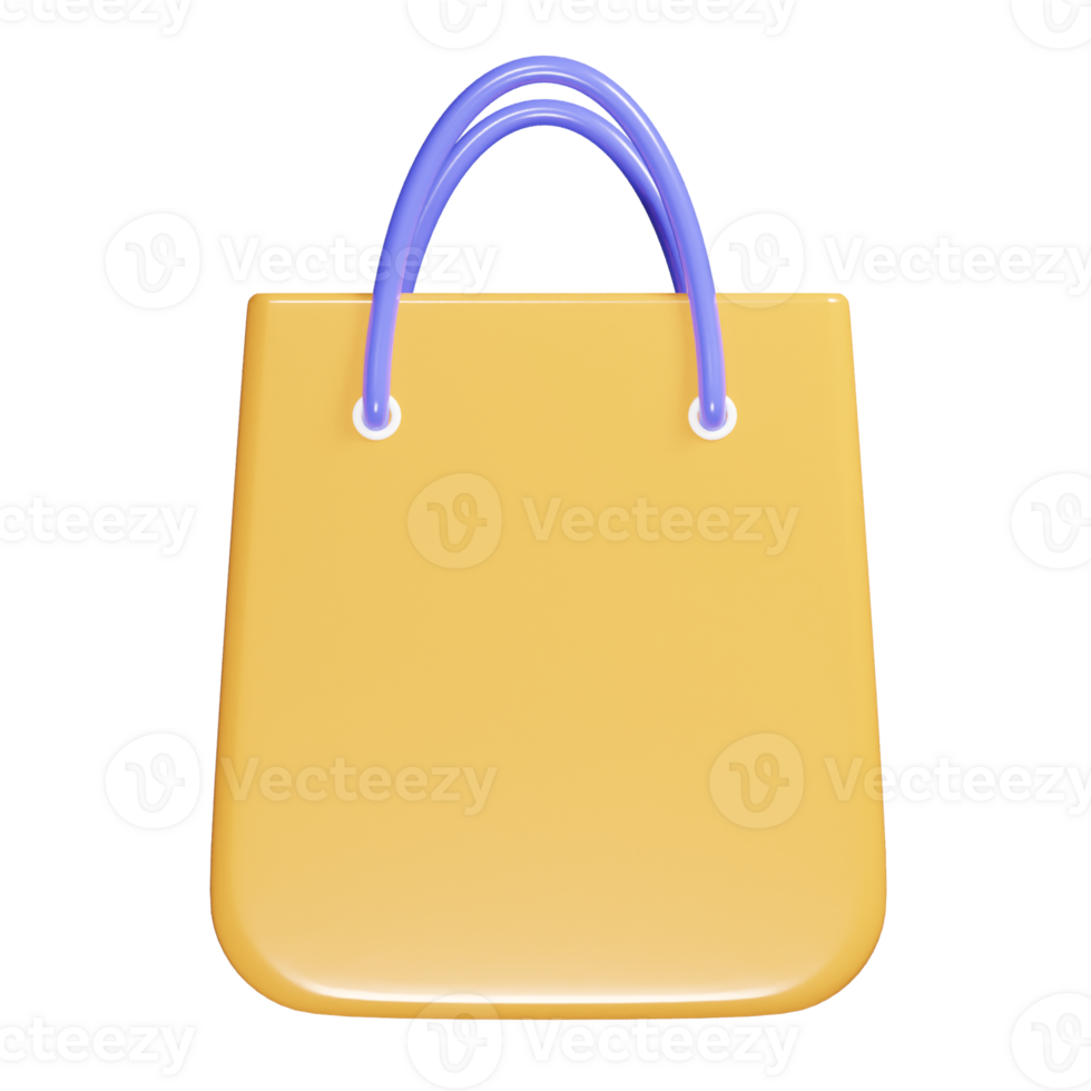 Shoping bag icon 3d render illustration png