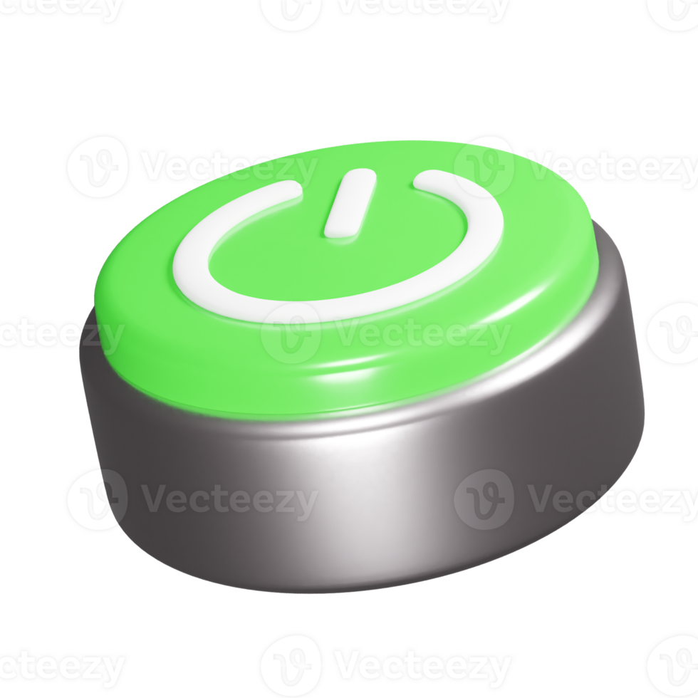 Button icon 3d render illustration png