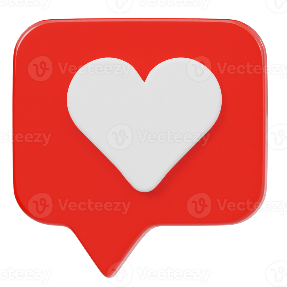 Heart icon 3d render illustration png