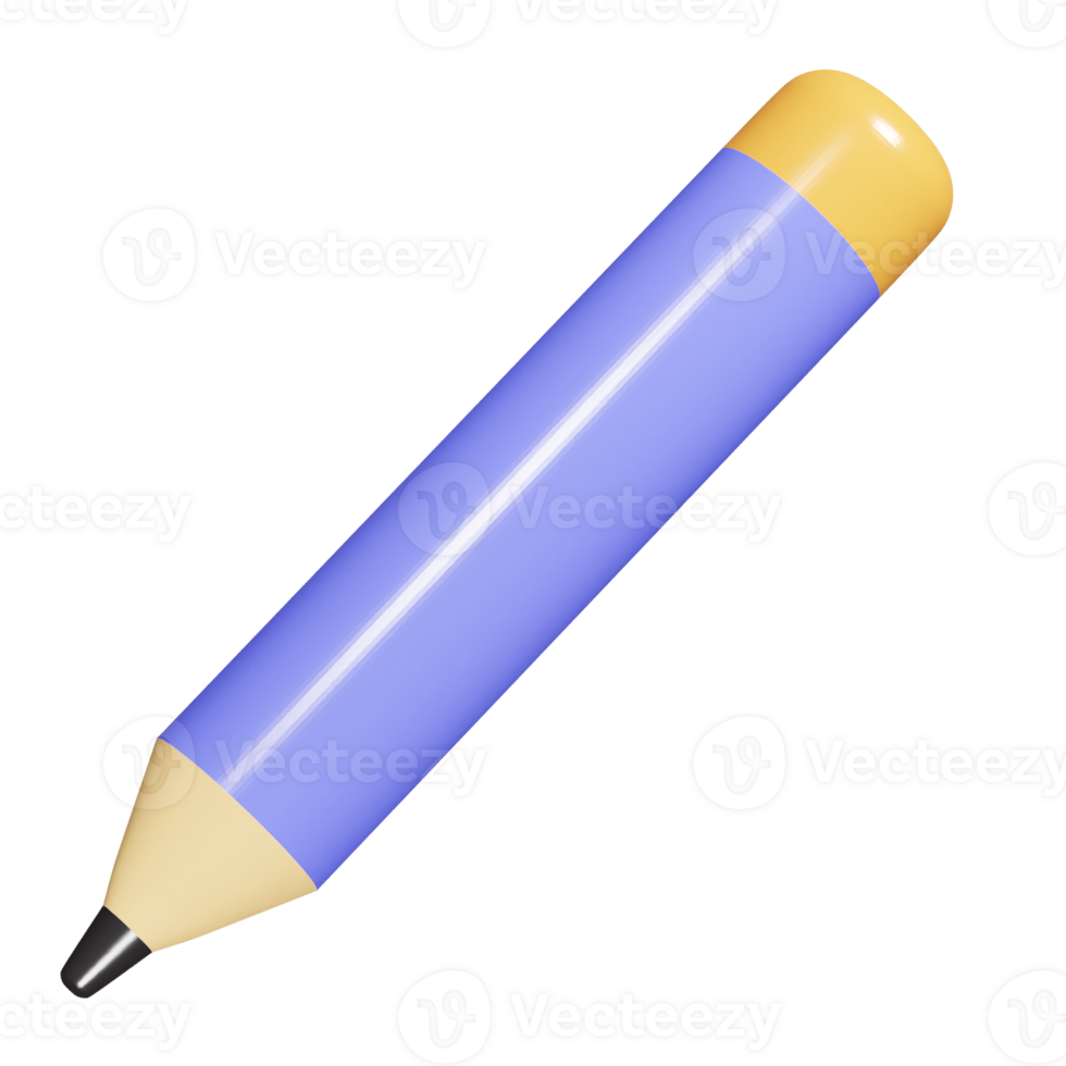 Pencil icon 3d render illustration png