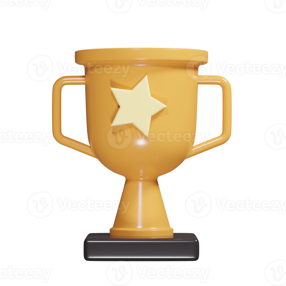 Trophy icon 3d render illustration png