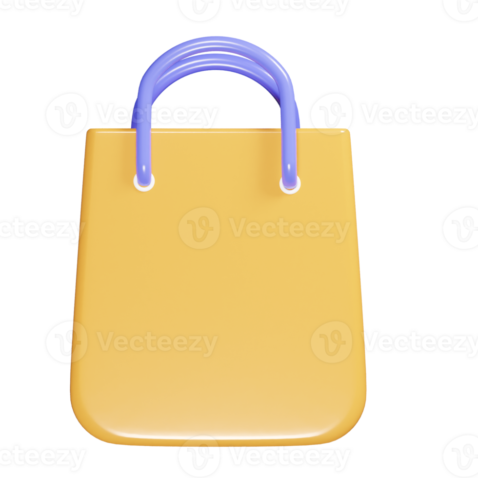 Shoping bag icon 3d render illustration png