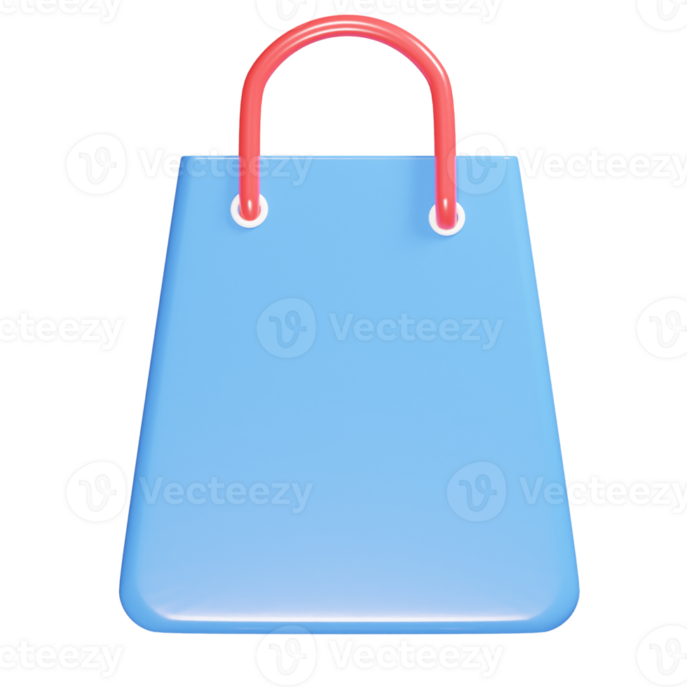 Shoping bag icon 3d render illustration png