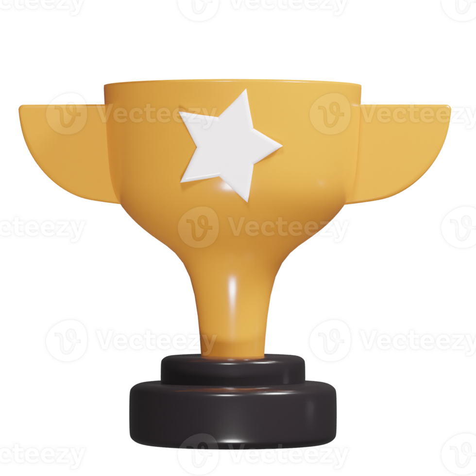 Trophy icon 3d render illustration png