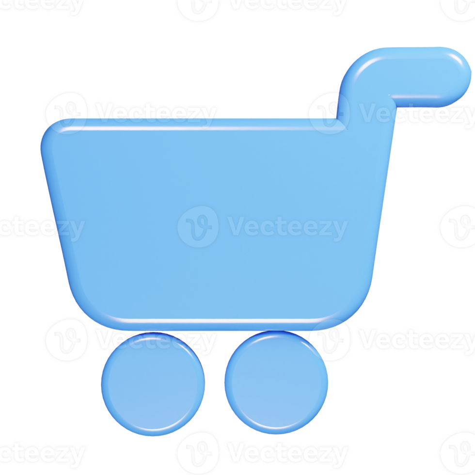 Shoping cart icon 3d render illustration png