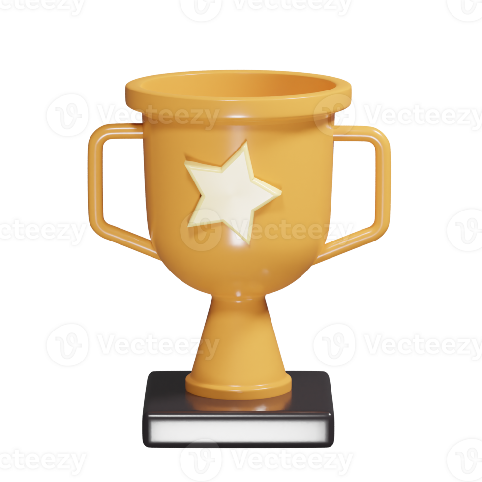 Trophy icon 3d render illustration png