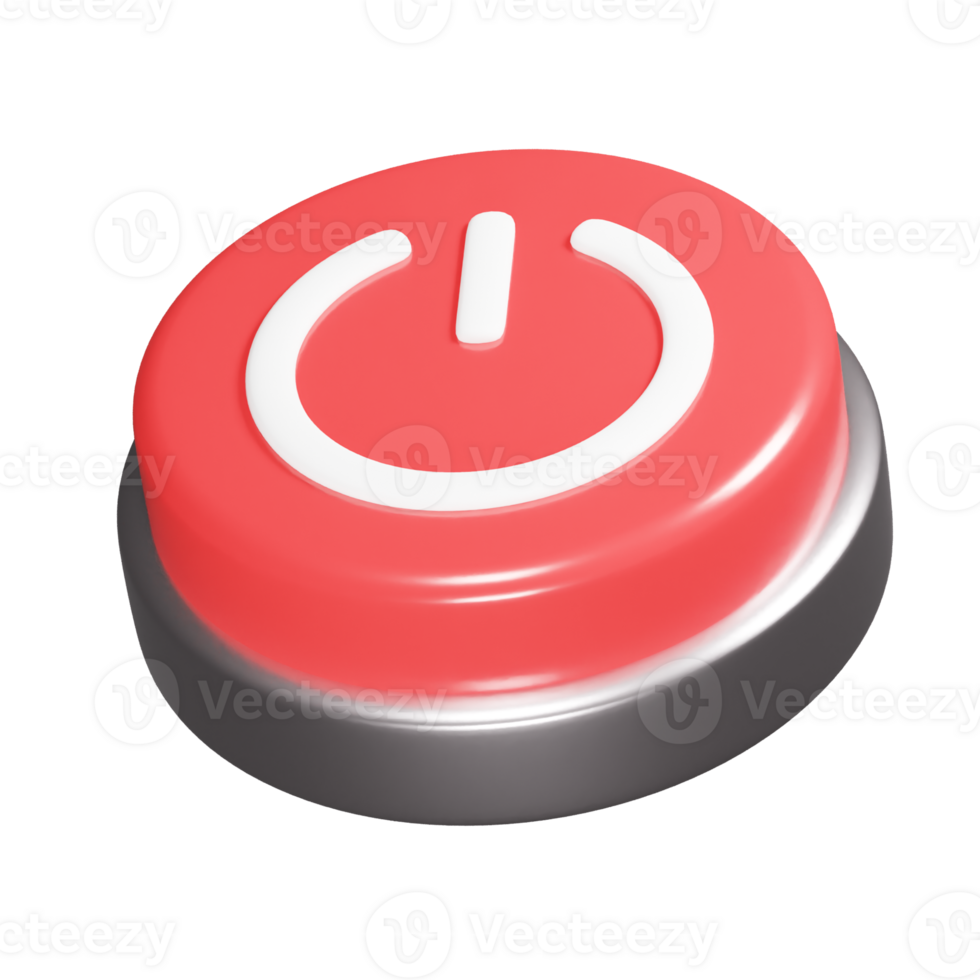 Button icon 3d render illustration png