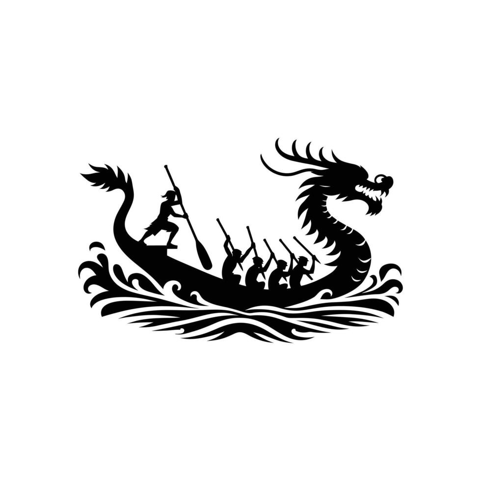Dragon Boat silhouette Festival design element vector