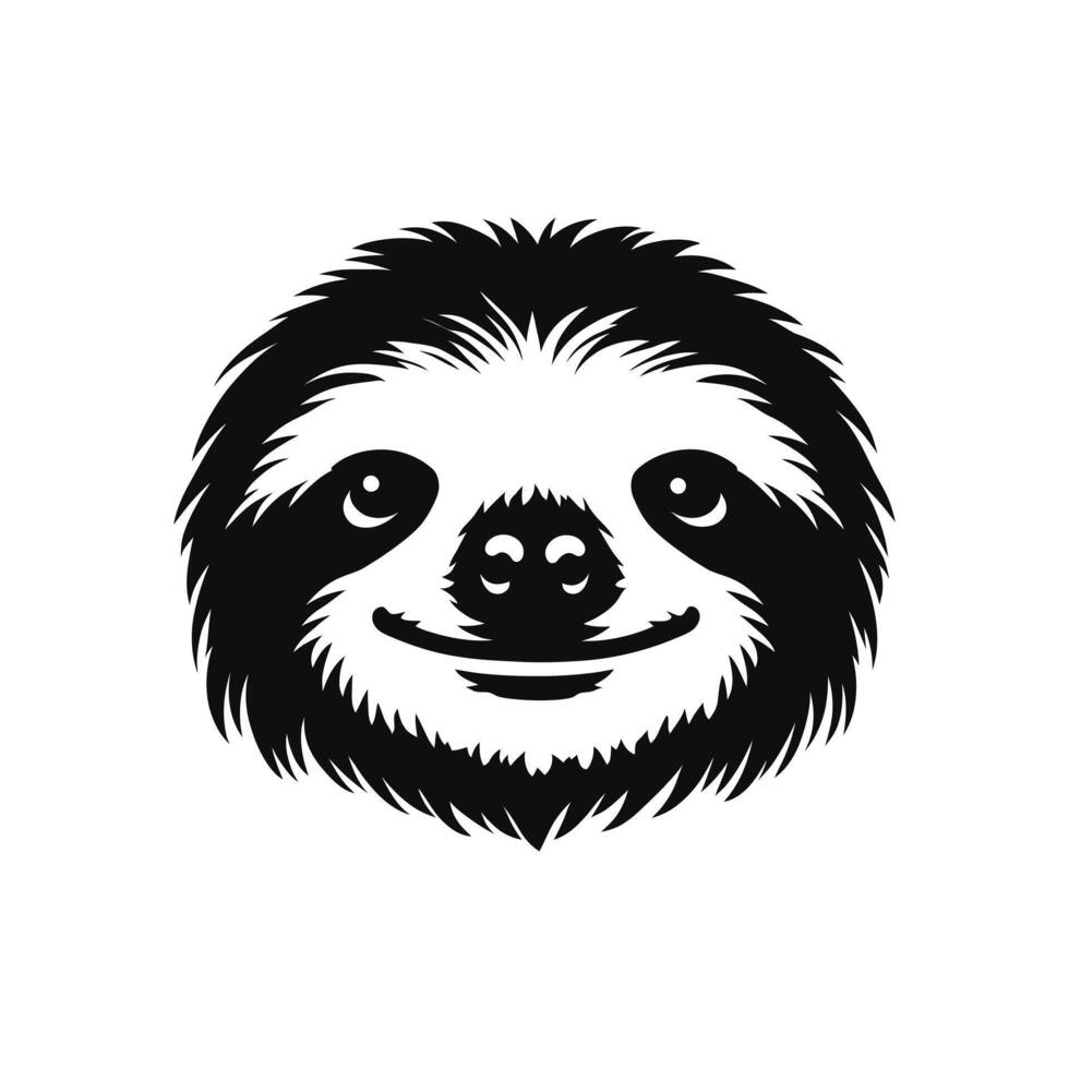 happy smile face sloth icon logo symbol on a white background vector