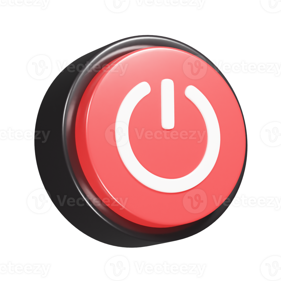 Button icon 3d render illustration png