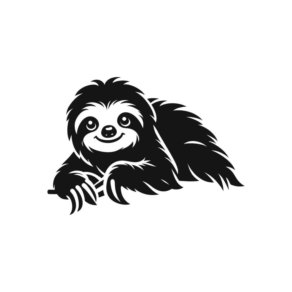 silhouette of a sloth icon symbol logo isolated on white vector