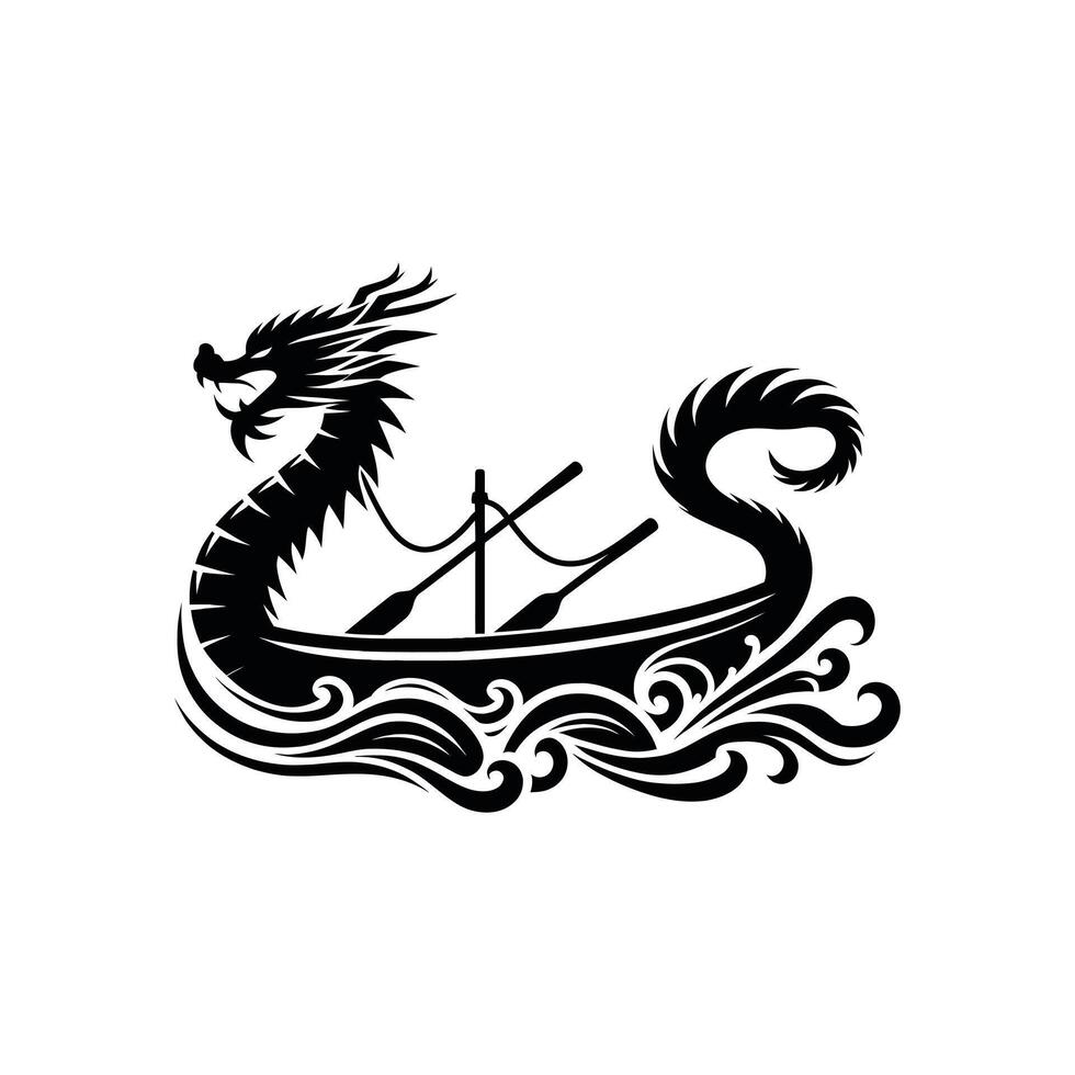 Dragon Boat silhouette Festival design element vector