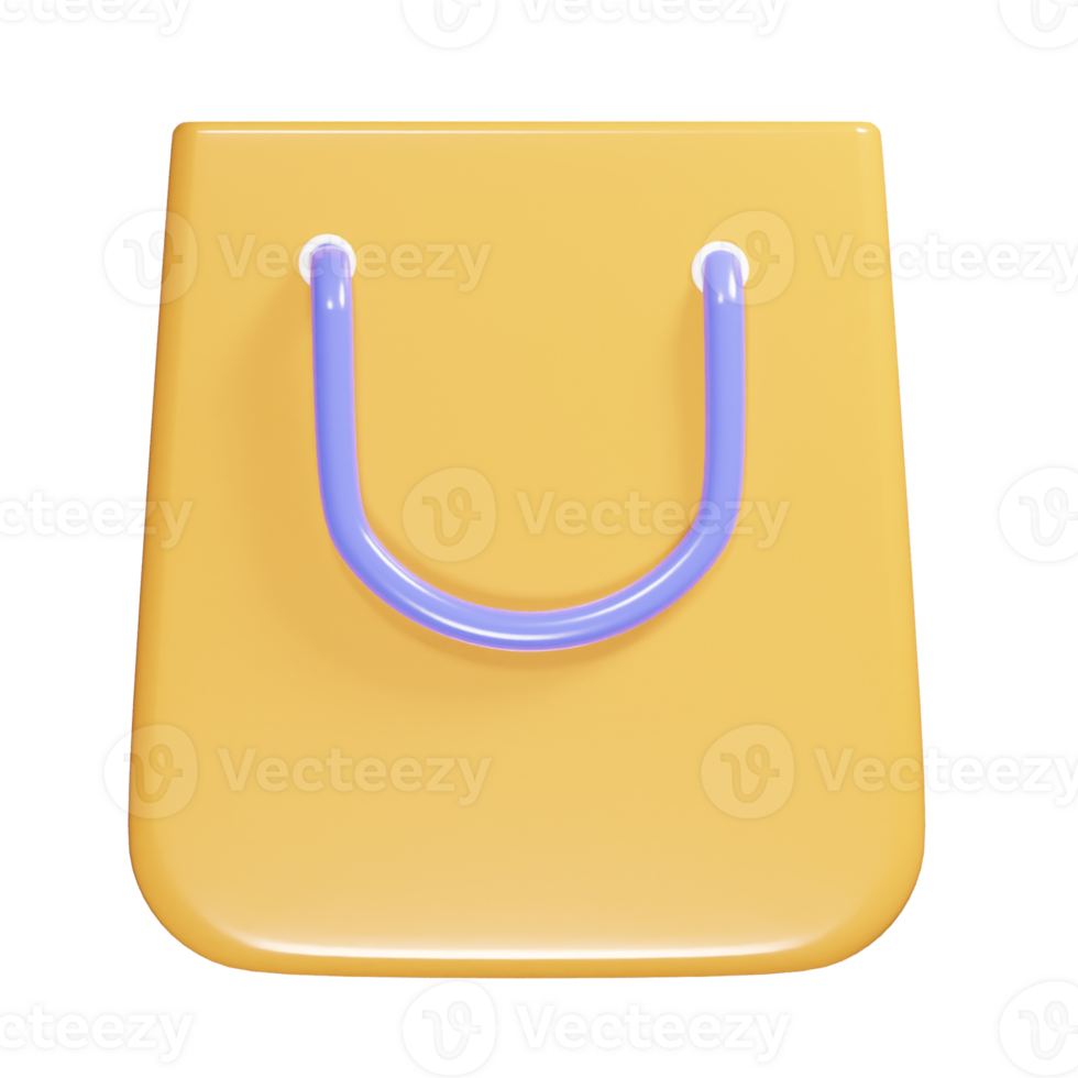 Shoping bag icon 3d render illustration png