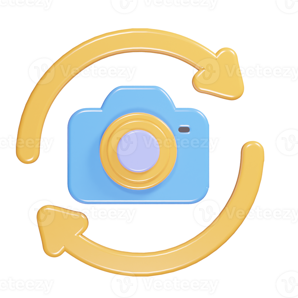 cemera ícone 3d render ilustração png