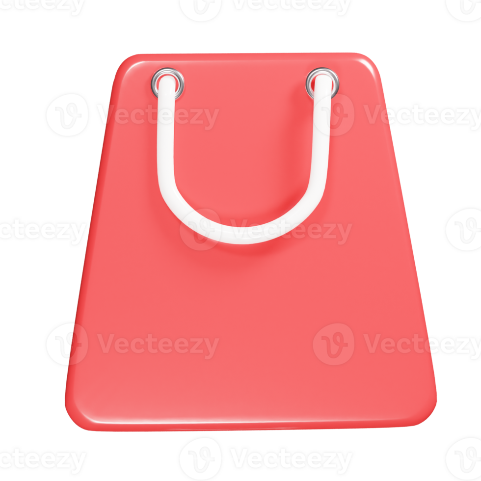 Shoping bag icon 3d render illustration png