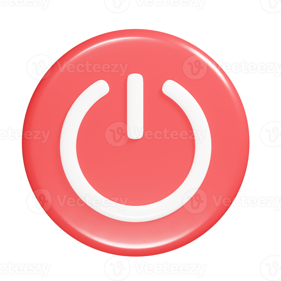 Button icon 3d render illustration png