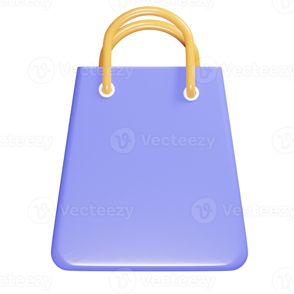 Shoping bag icon 3d render illustration png