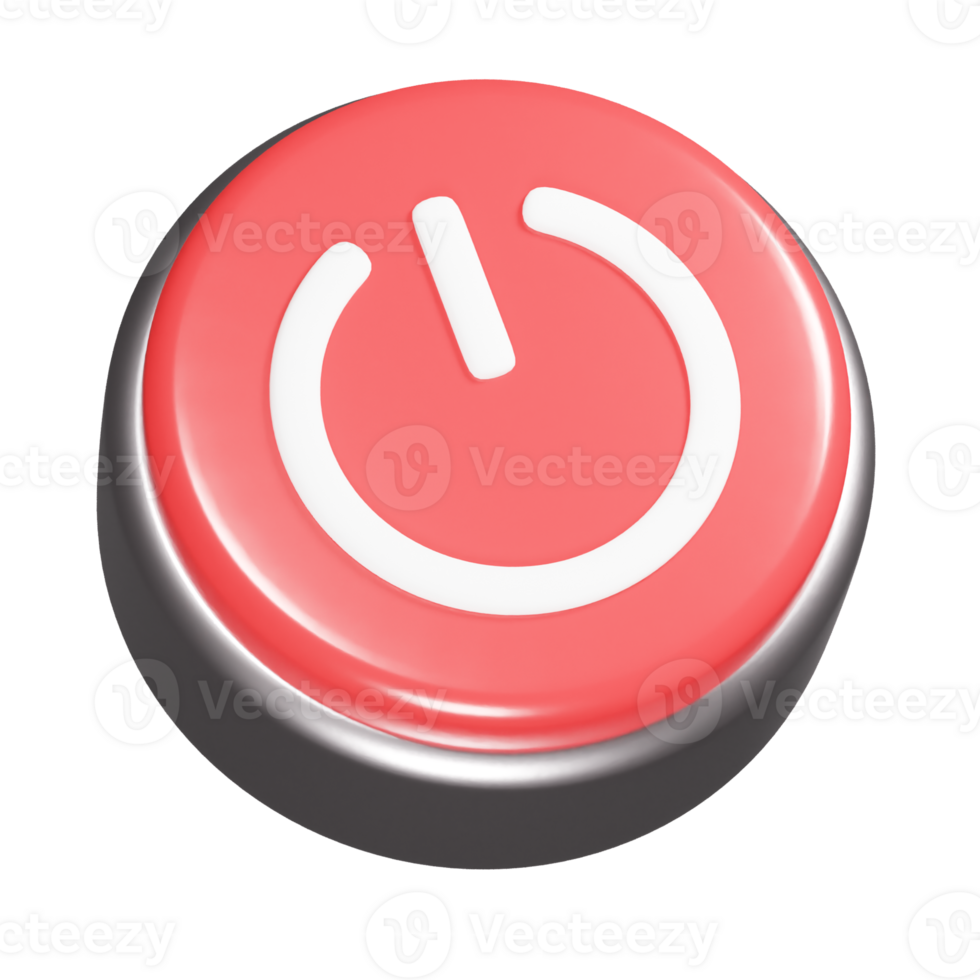 Button icon 3d render illustration png