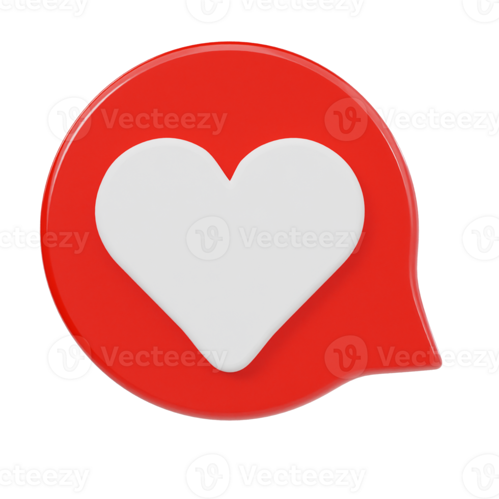 Heart icon 3d render illustration png