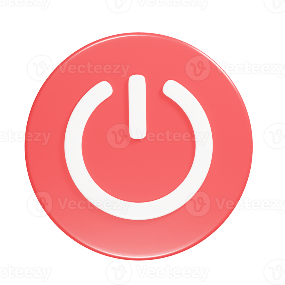Button icon 3d render illustration png