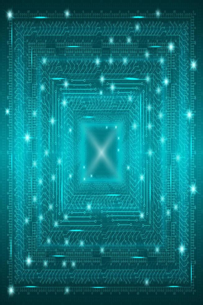 Blue futuristic technological background in cyberpunk style. Digital art. Design of postcards, poster, banner. illustration. vector
