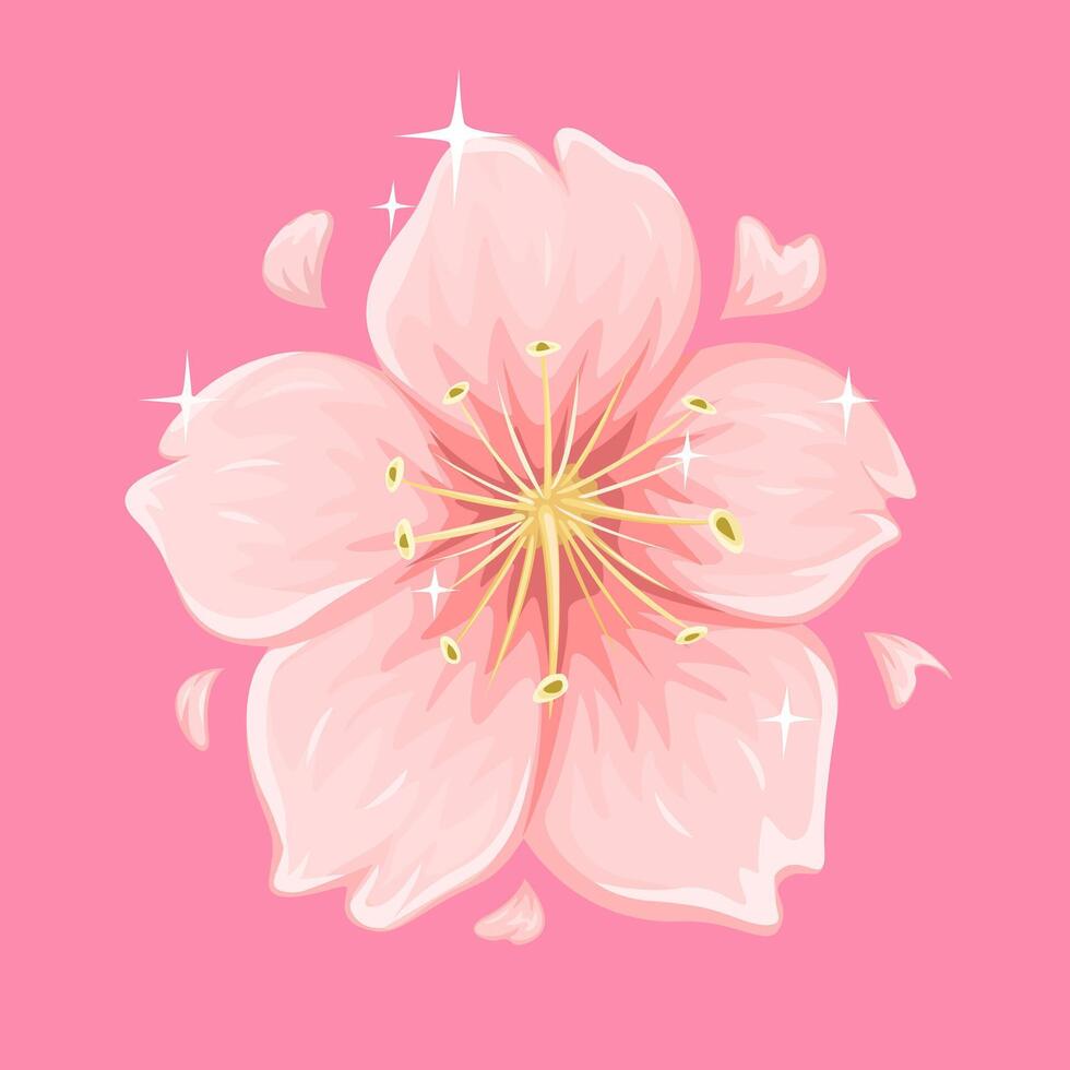 Sakura Flower Mascot Illustraton vector