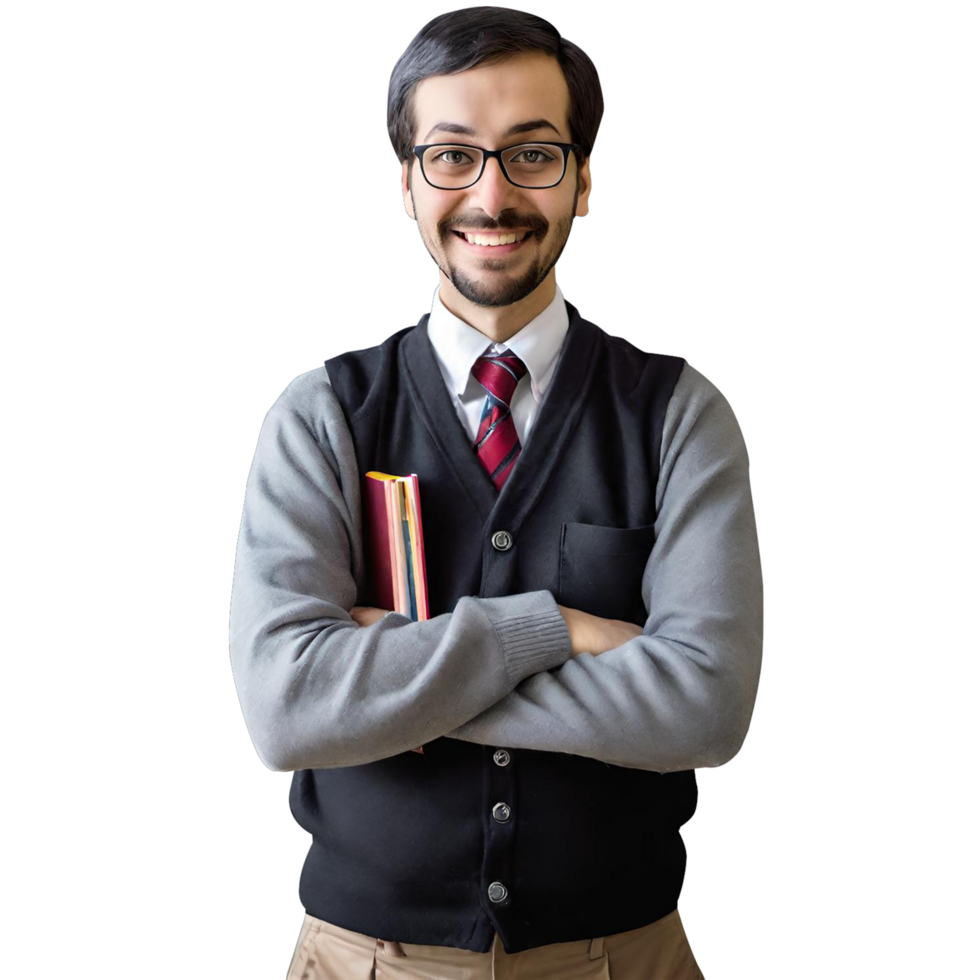 male teacher smile at you png