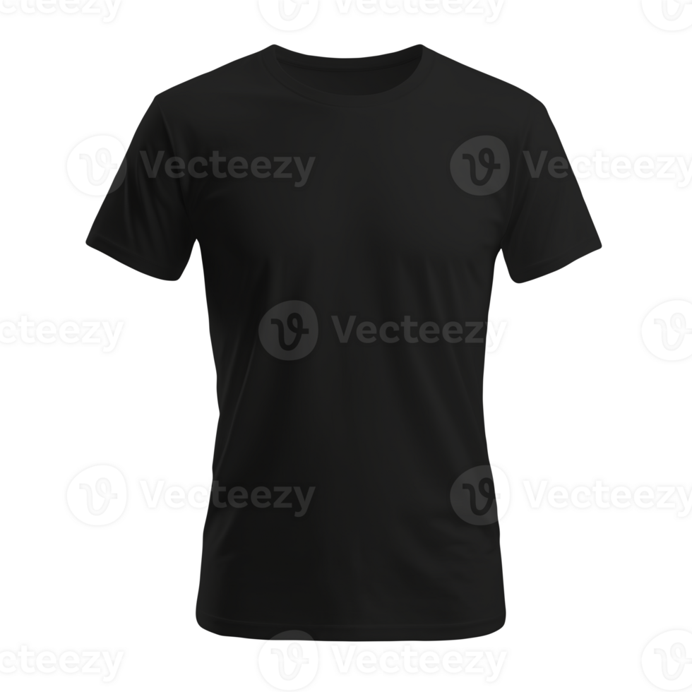 black T-shirt mockup. Clear Mockup of realistic shirt. on isolated background png