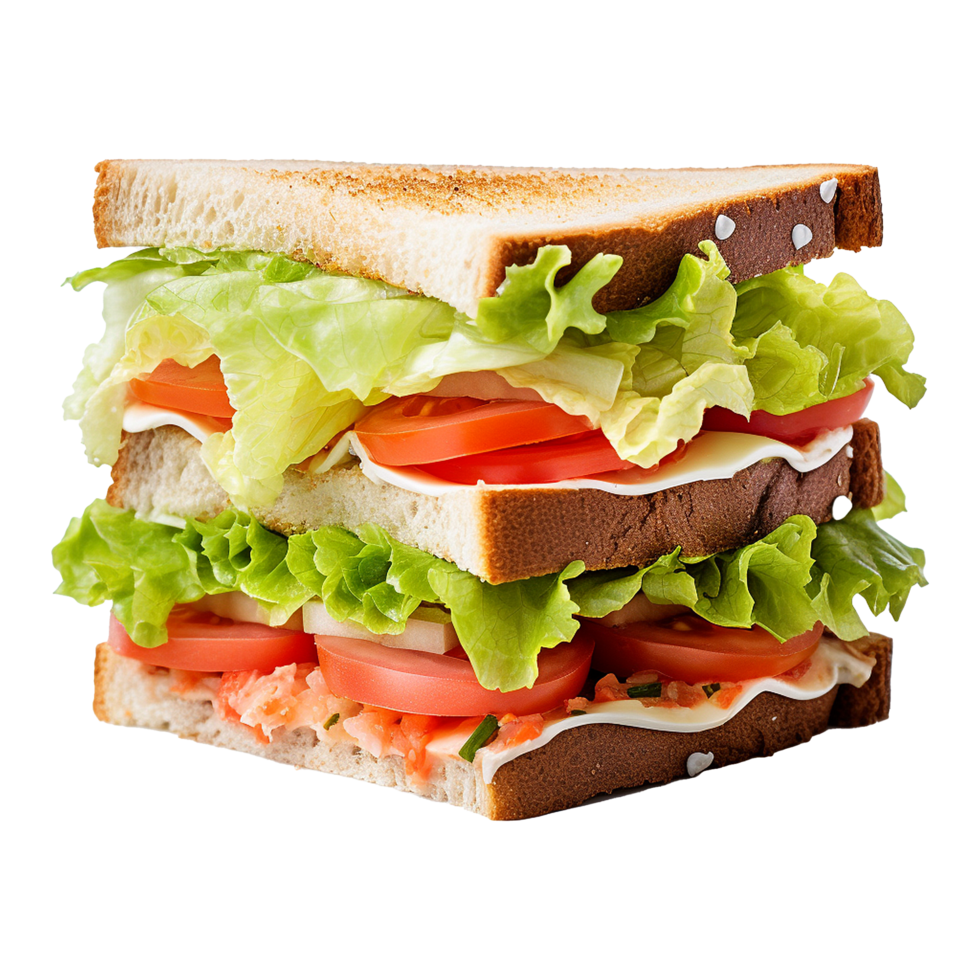 Sandwich with lettuce and tomato isolated on transparent background png