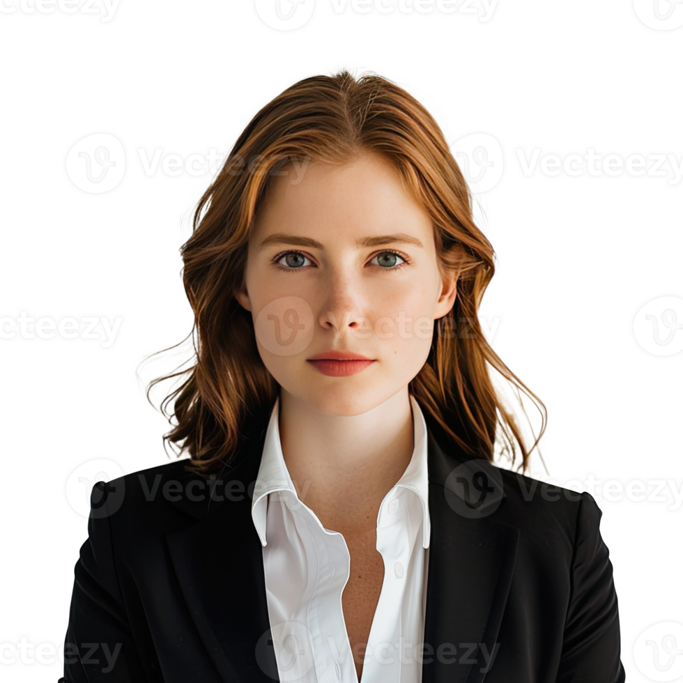 Businesswoman portrait. Beautiful businesswoman wearing black suit. png