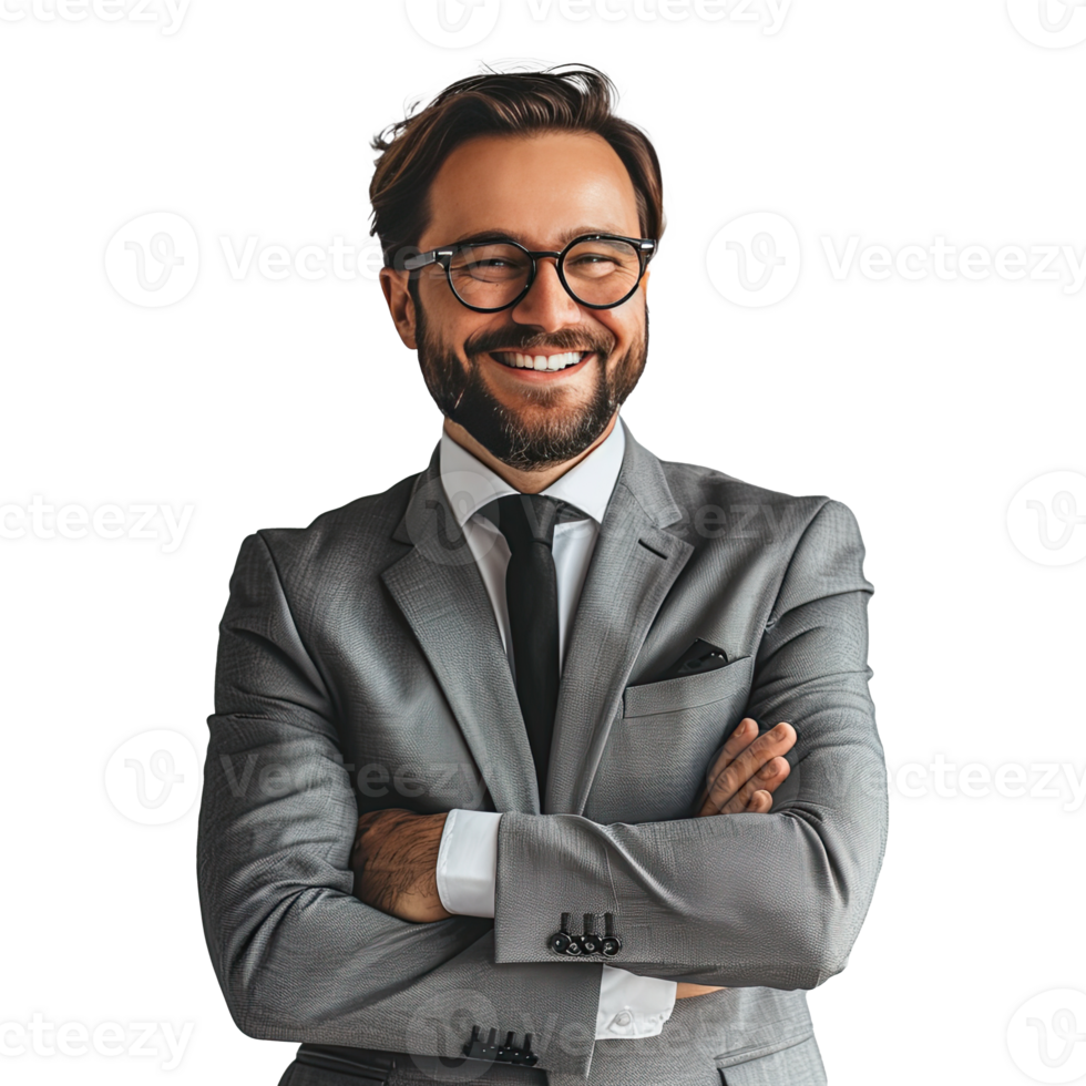 Businessman portrait. Businessman wearing black suit. png