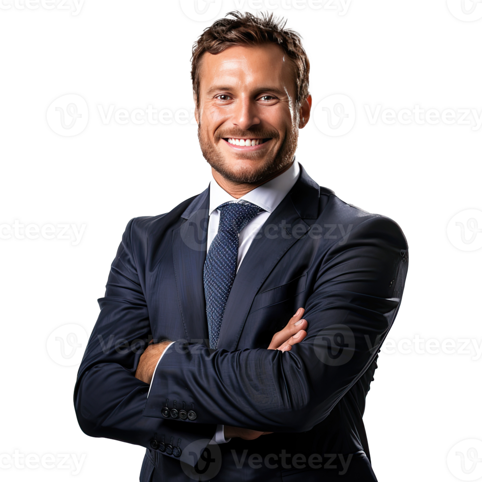 Businessman portrait. Businessman wearing black suit. png
