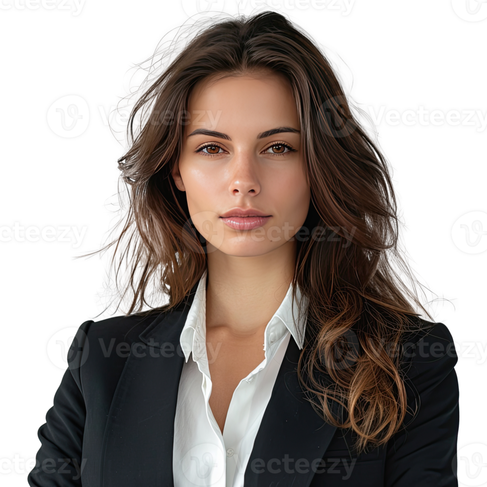 Businesswoman portrait. Beautiful businesswoman wearing black suit. png