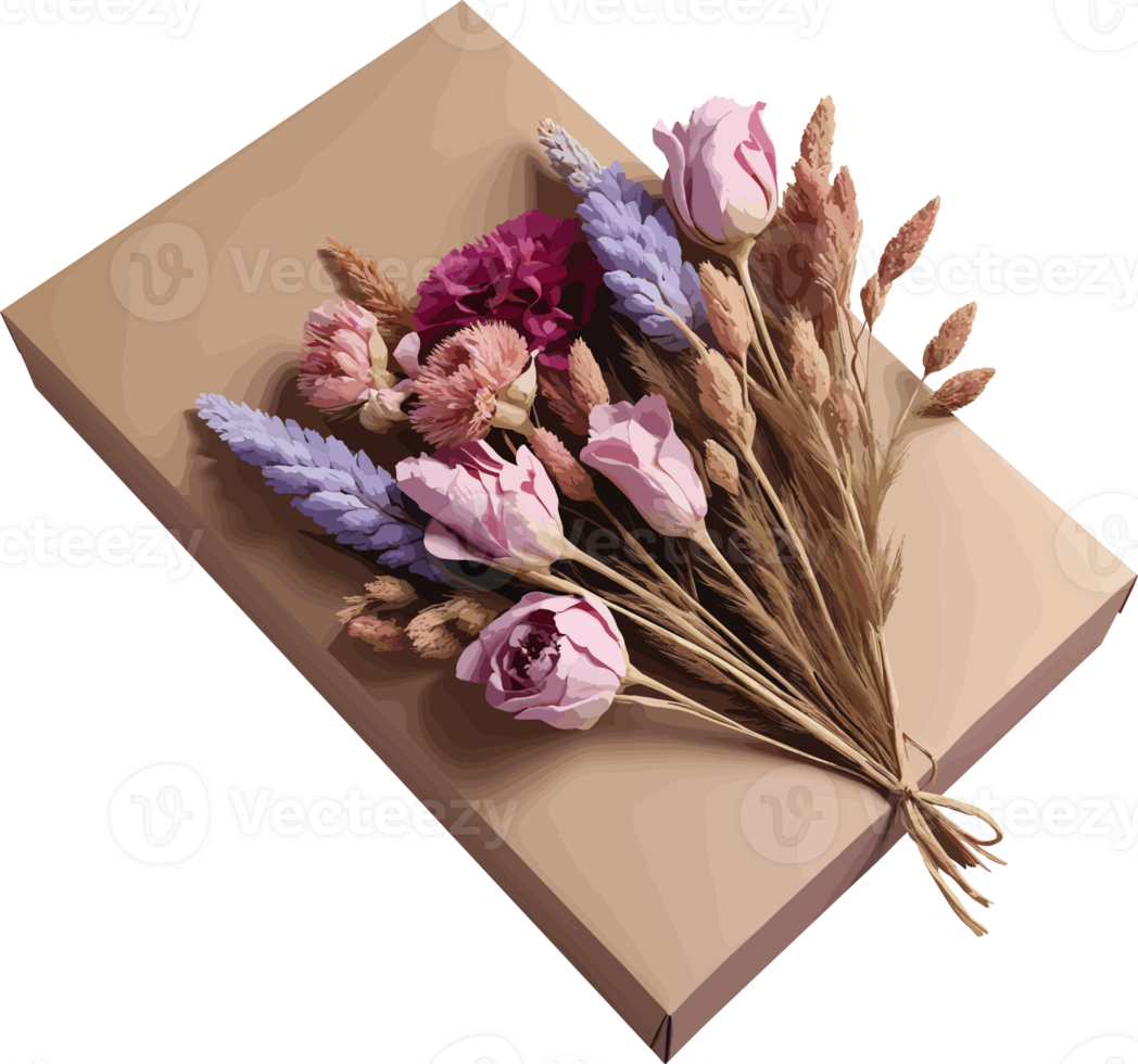 mazzo di secco fiori su regalo, floreale accordi per Vintage ▾, carta, minimalista, madre, padre, insegnante, anniversario, compleanno, nonna, regalo per suo, mestiere, album di ritagli, molla, condoglianze png