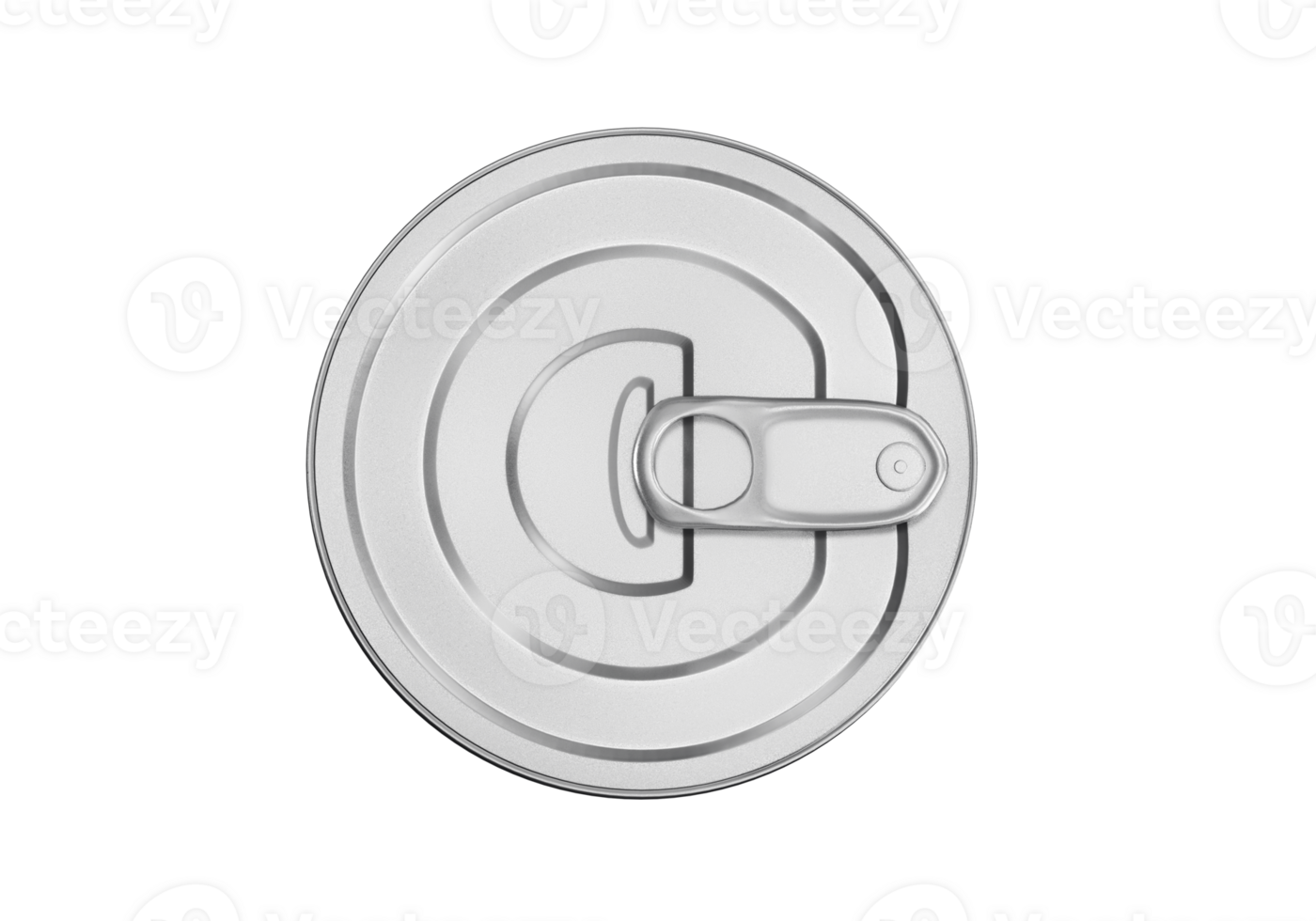 One closed tin can, transparent background, top view png