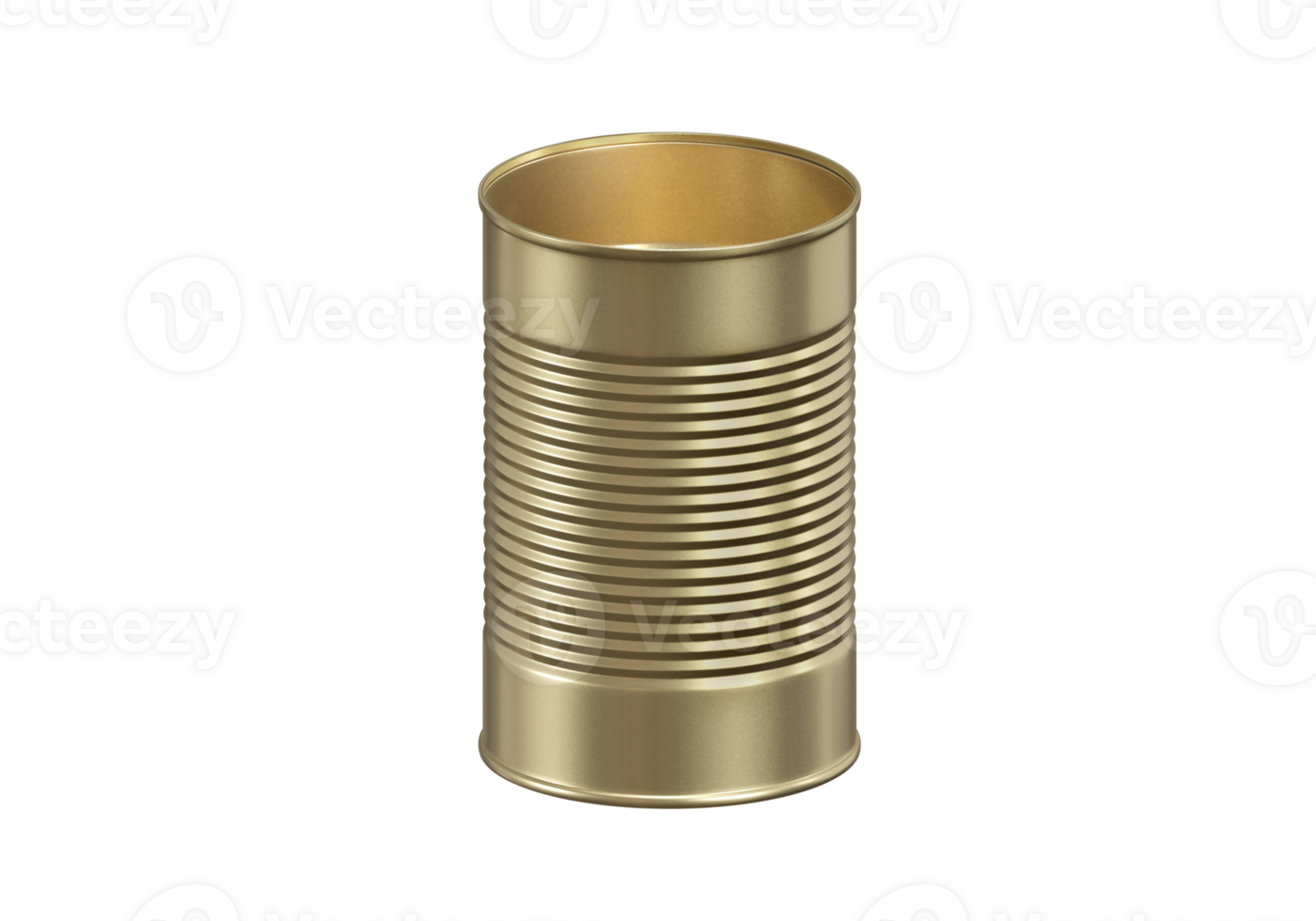 Open metal can, transparent background png