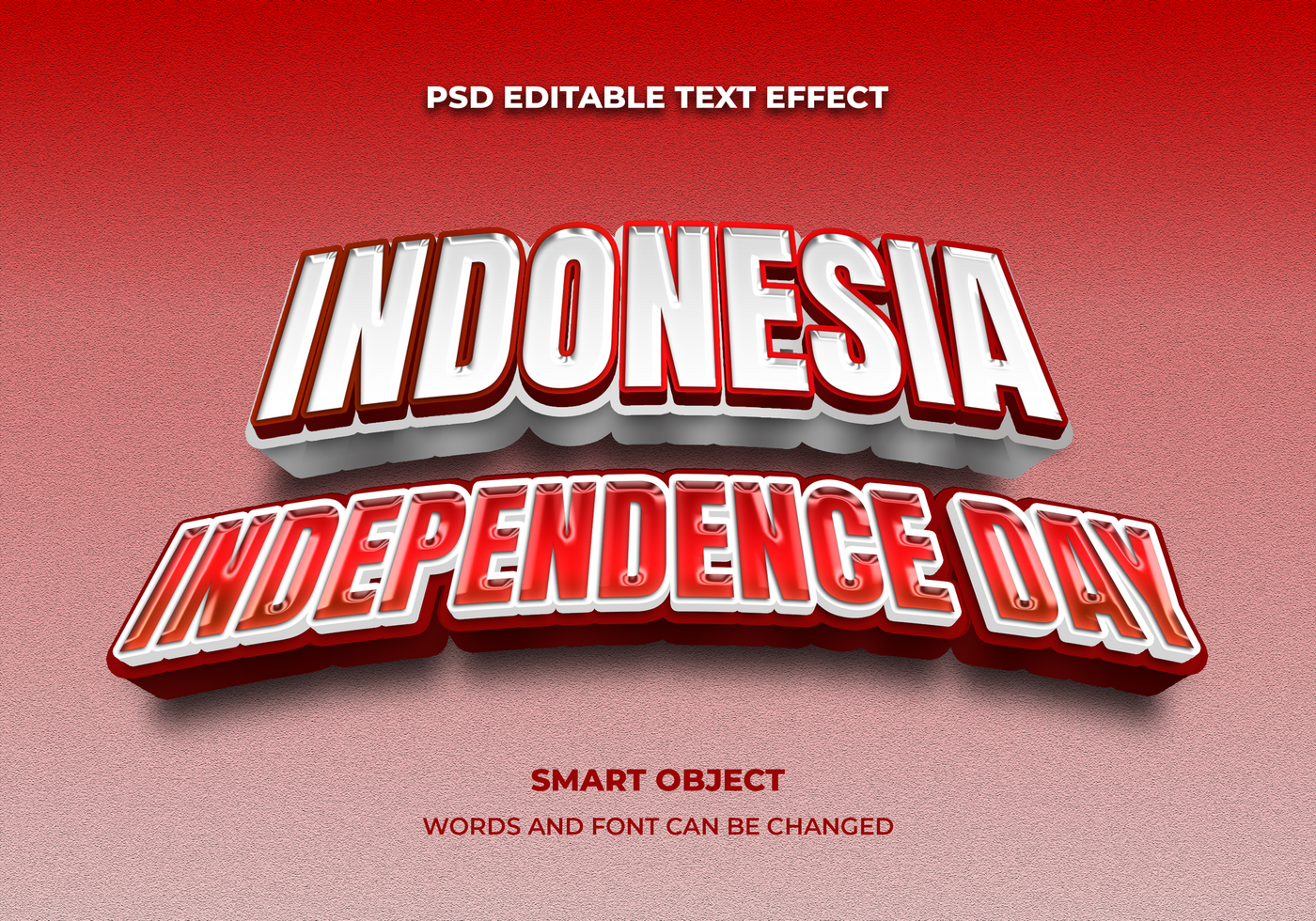 indonesiano indipendenza giorno dirgahayu republik Indonesia 3d modificabile testo effetto stile psd