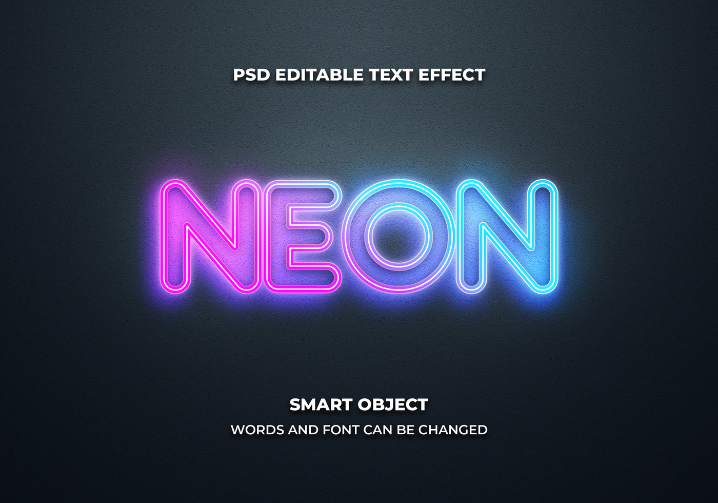 neon modificabile testo effetto stile psd