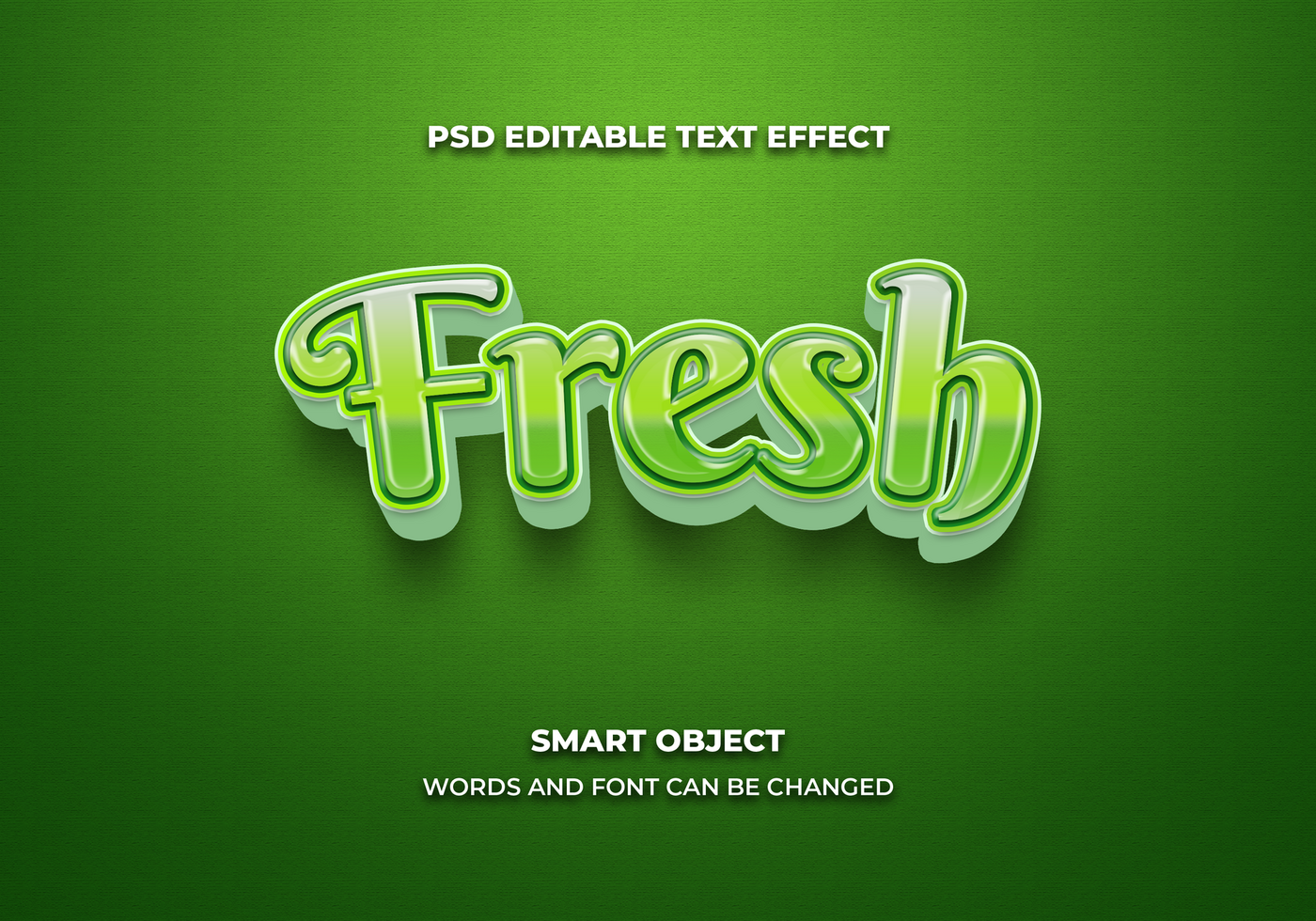 fresh 3d editable style effect psd