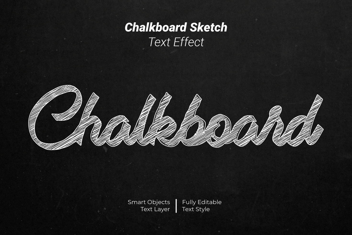 Chalkboard Sketch Text Styles Effect psd